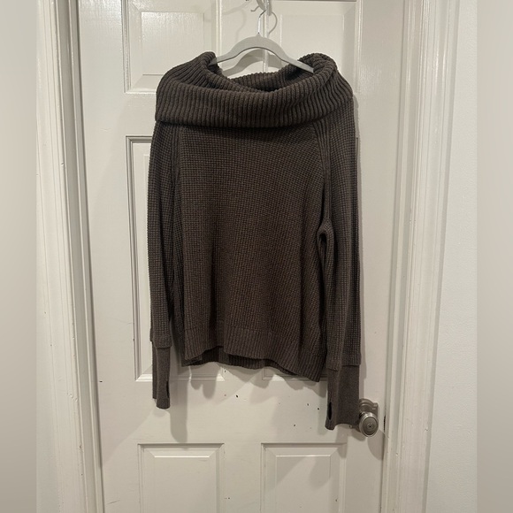 MARKET & SPRUCE Brown Cowl Neck Waffle Stitch Sweater Size XL Great Cond. - Picture 5 of 12